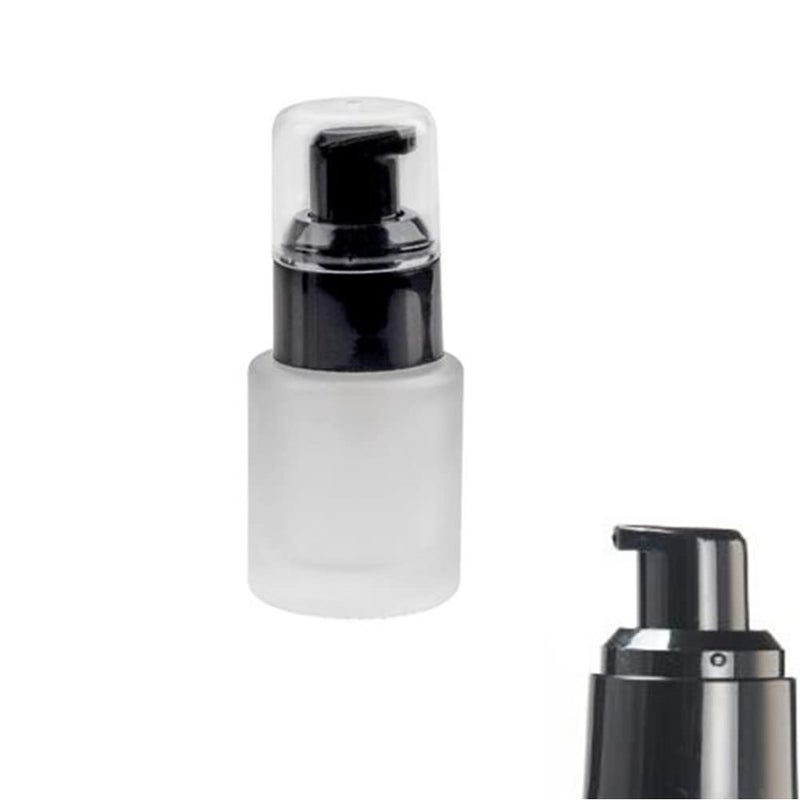 Honkenda 30ml 1OZ Frosted Glass Pump Bottles with Press Pump, Travel Size Refillable Empty Liquid Foundation Container Dispenser Storage Bottles for Cosmetic Lotion Essence Emulsion Sample (2 Pack) - Image 3